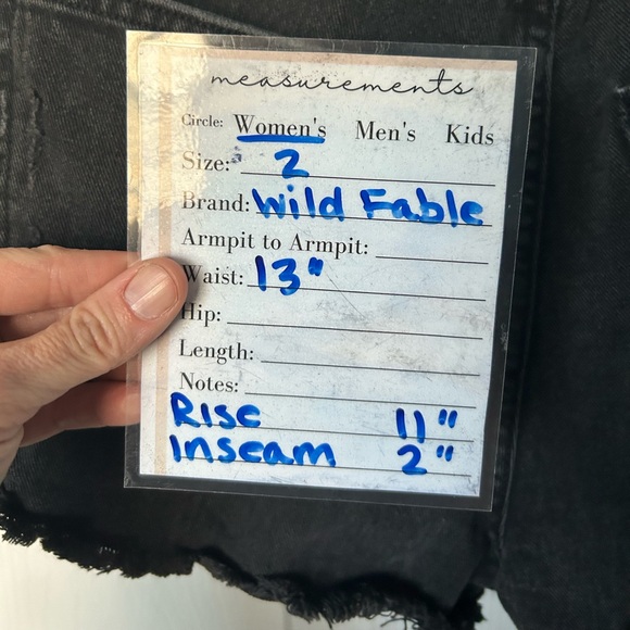 Wild Fable Black Distressed Ultra High Waisted Denim Jean Cutoff Short Size 2 - Picture 2 of 8